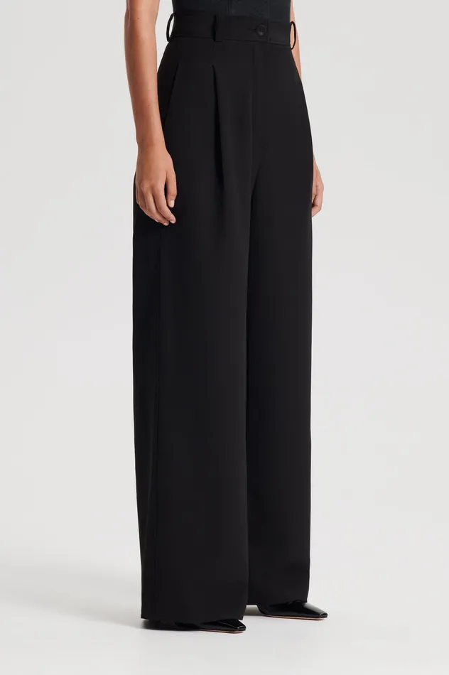 Trousers Women PLEAT DRAPE LEG TROUSER BLACK Scanlan Theodore