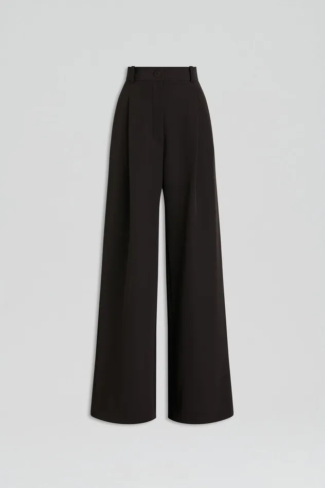 Trousers Women PLEAT DRAPE LEG TROUSER BLACK Scanlan Theodore