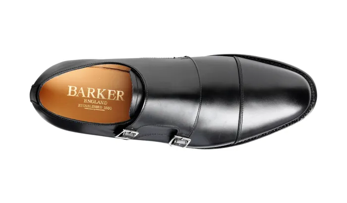 Tunstall 8211 Black Calf Men Barker Shoes Mens Monk Straps