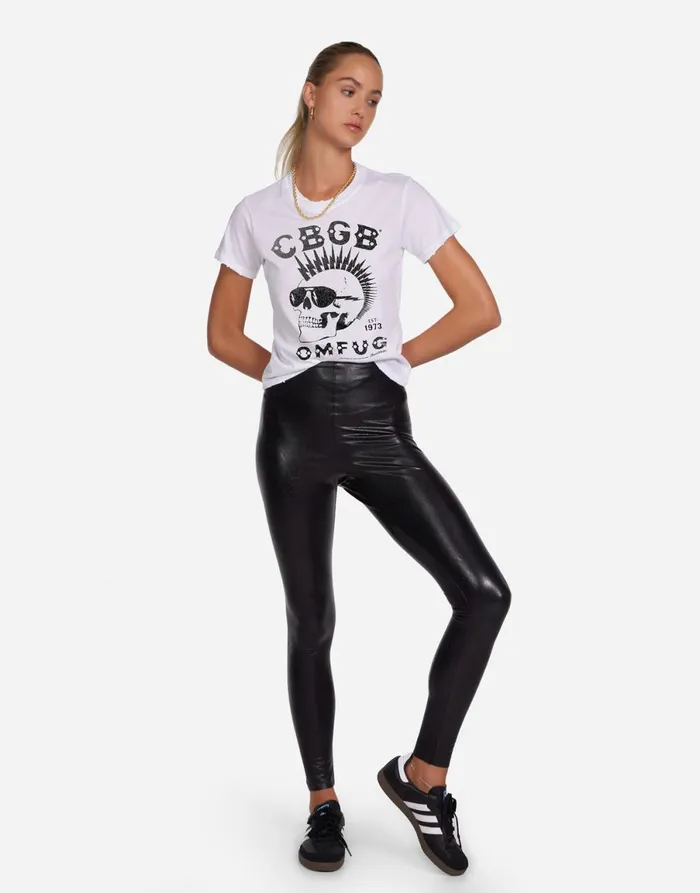 Ursula Crystal CBGB Punk Skull White Women039s Lauren Moshi Short Sleeve