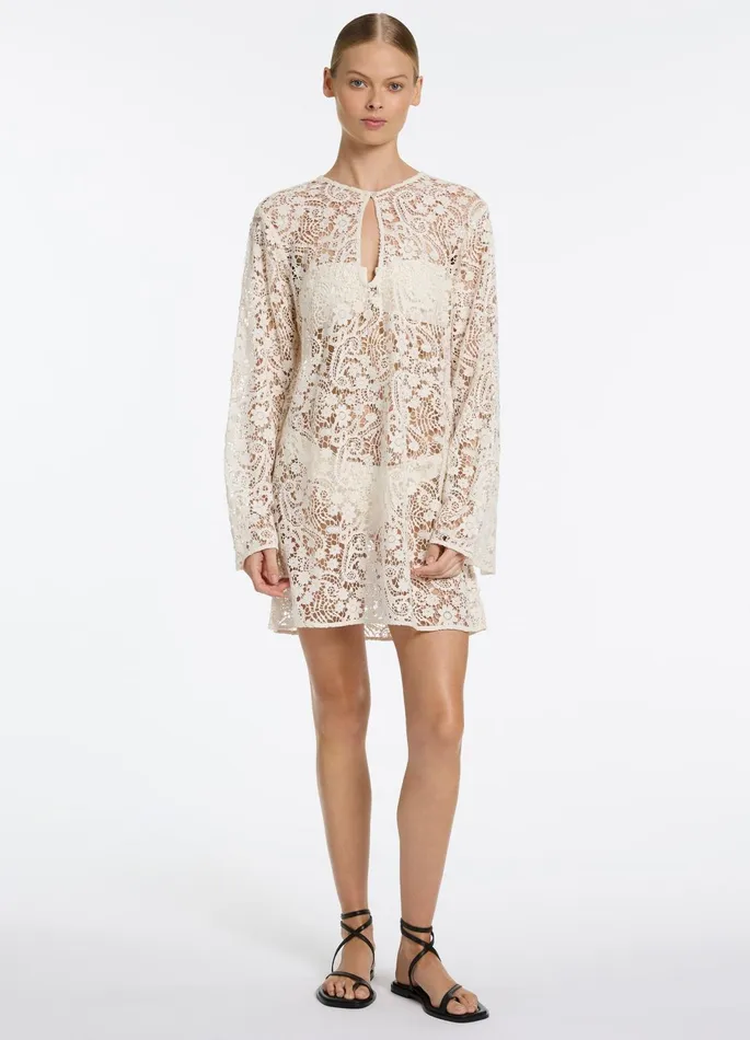 Velana Lace Kaftan Cream Women JETS Australia Dresses and Kaftans