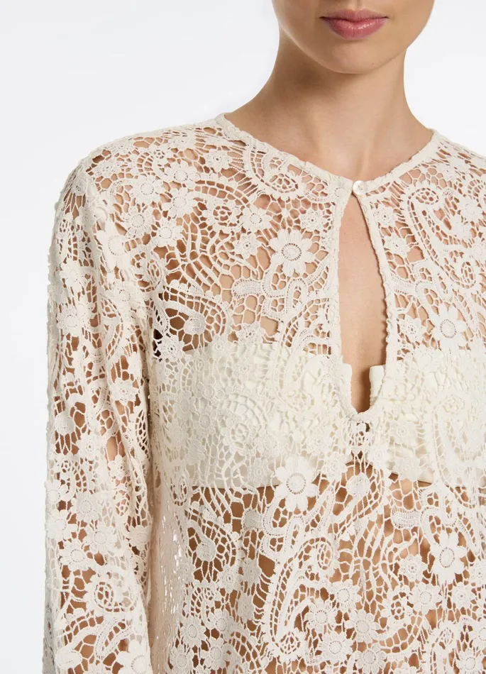 Velana Lace Kaftan Cream Women JETS Australia Dresses and Kaftans