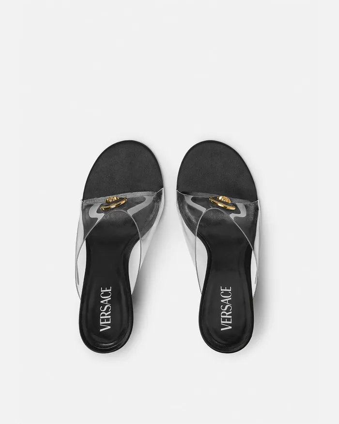 Versace Alia Women Alia Transparent Mules 110 Mm Black