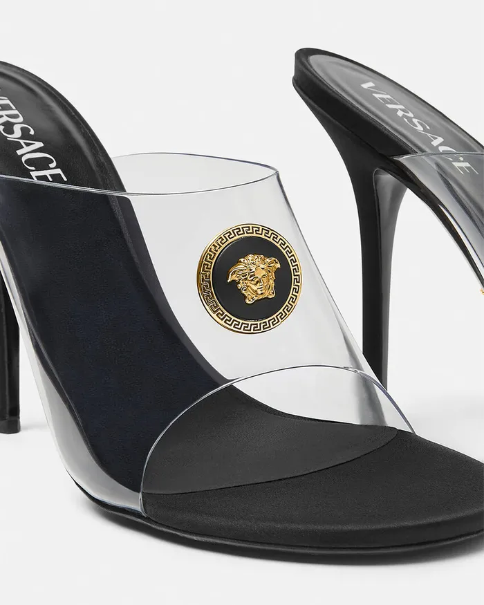 Versace Alia Women Alia Transparent Mules 110 Mm Black