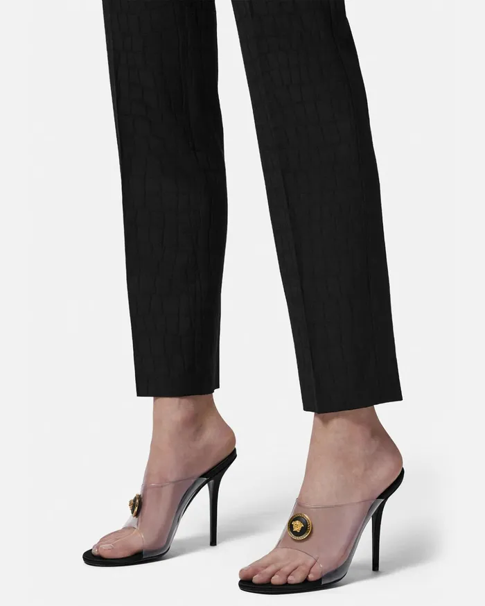 Versace Alia Women Alia Transparent Mules 110 Mm Black