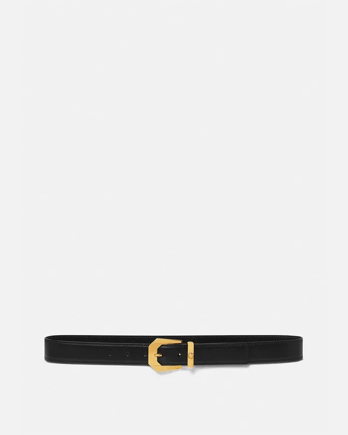 Versace Belts Men Medusa Leather Belt 3 Cm Blackgold