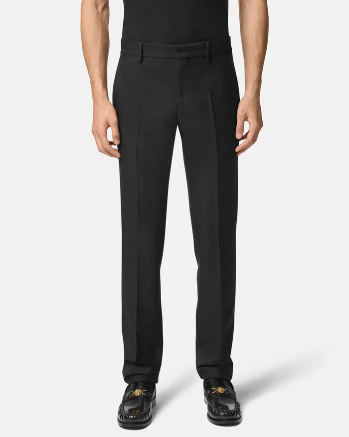 Versace Blazers and Suits Men Wool Formal Pants Black