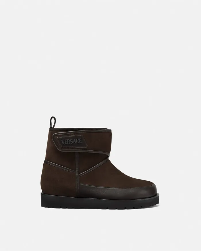 Versace Boots Men Bastion Suede Boots Black