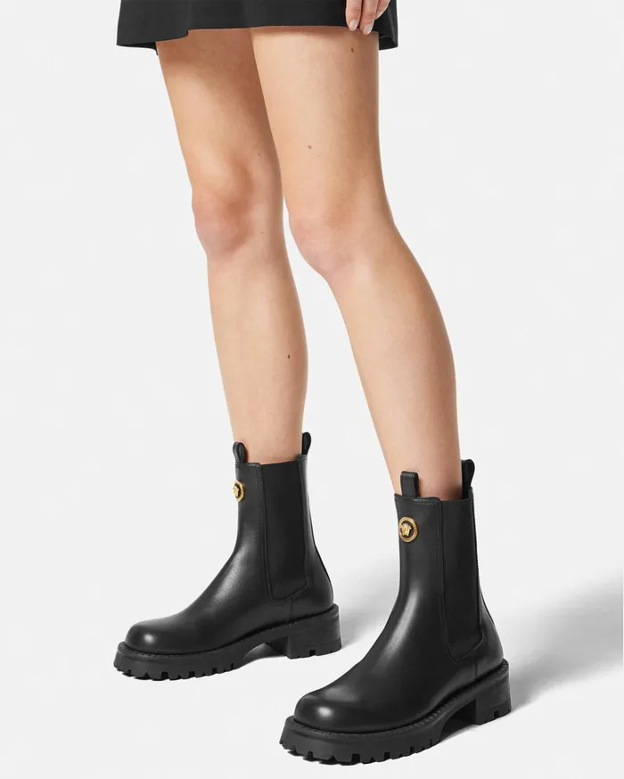 Versace Boots Women Alia Chelsea Boots 35 Mm Blackgold