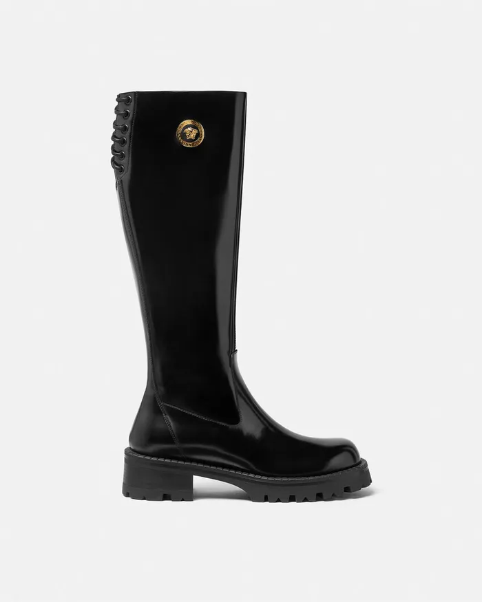Versace Boots Women Alia KneeHigh Boots 35 Mm Blackgold