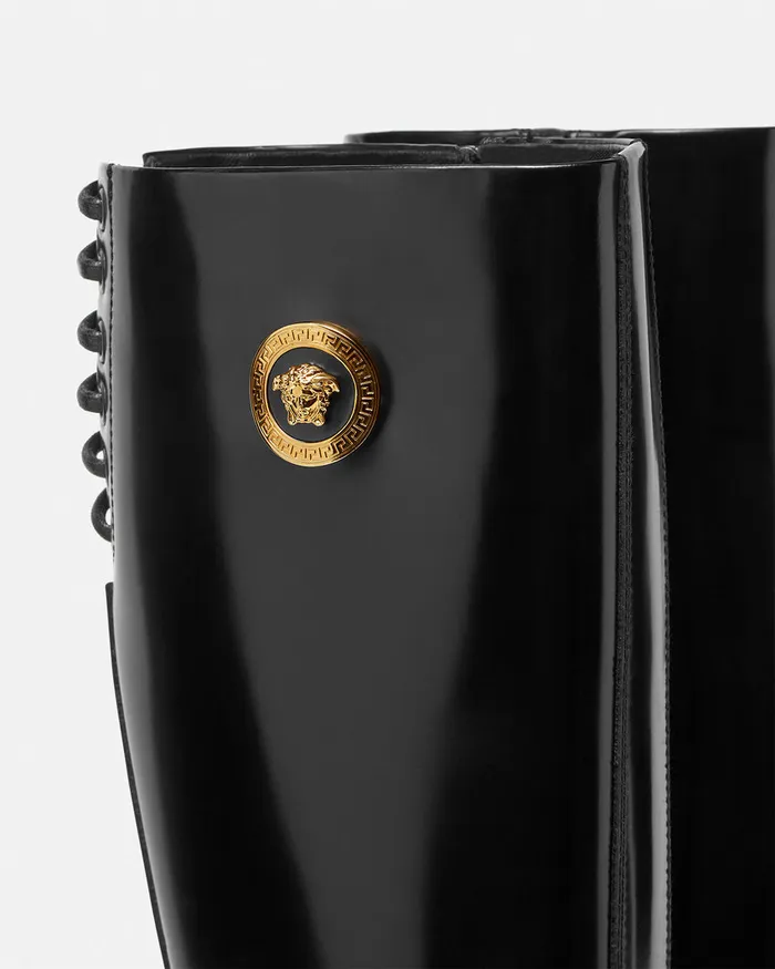 Versace Boots Women Alia KneeHigh Boots 35 Mm Blackgold