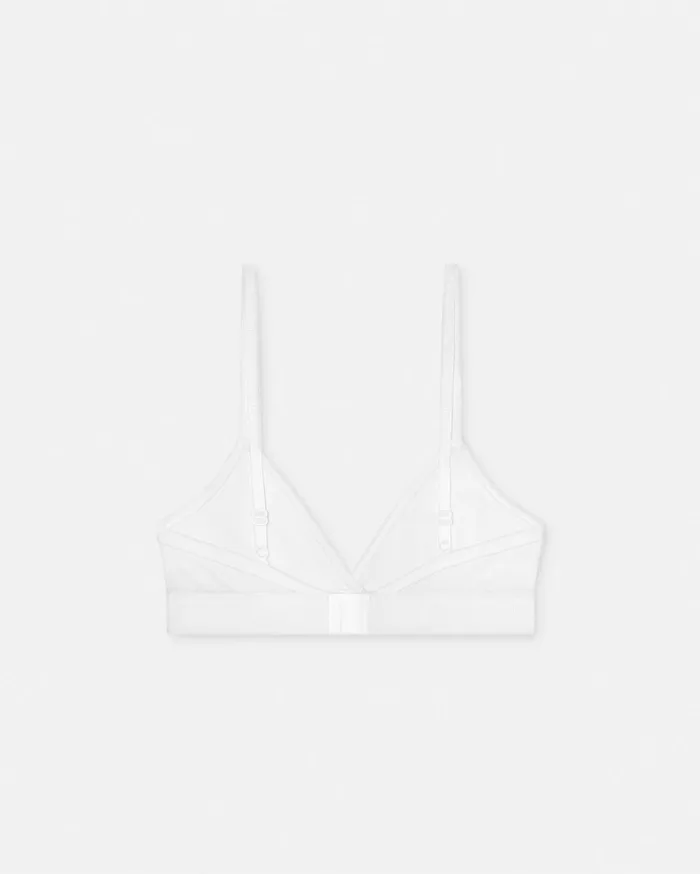 Versace Bras and Briefs Women 90s Vintage Logo Ribbed Bralette White