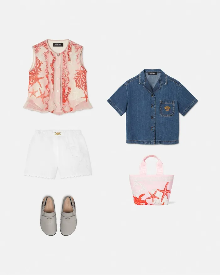 Versace Denim Kids Denim Shirt Blue