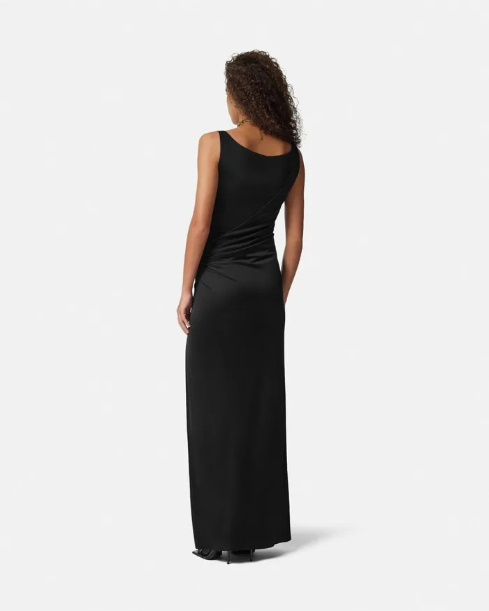Versace Dresses Women Safety Pin Gathered Gown Black