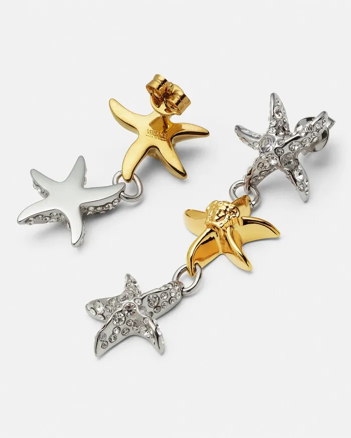 Versace Earrings Women Barocco Sea Drop Earrings Silvergold