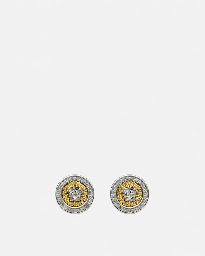 Versace Earrings WomenMen Crystal Icon Stud Earrings Silvergold