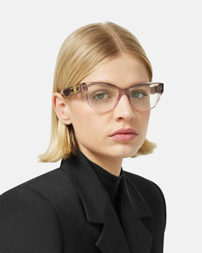 Versace Eyeglass Frames Women Medusa Deco CatEye Glasses Havana