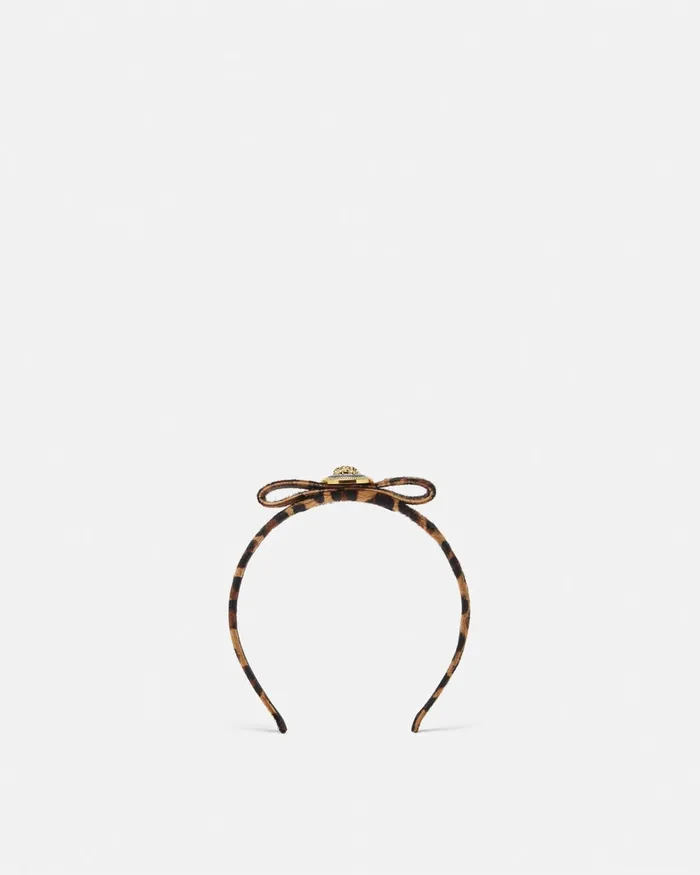 Versace Hair Accessories Women Leopard Gianni Ribbon Headband Animalier