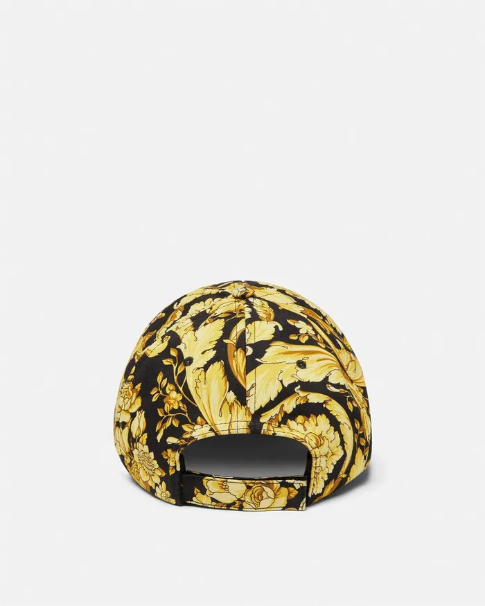 Versace Hats and Caps WomenMen Barocco Logo Baseball Cap Blackprint