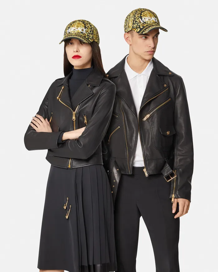 Versace Hats and Caps WomenMen Barocco Logo Baseball Cap Blackprint