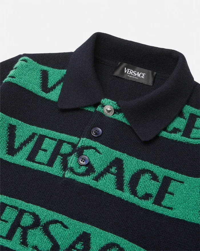 Versace Knitwear and Sweatshirts Kids Logo Towel Jumper Blackgreen
