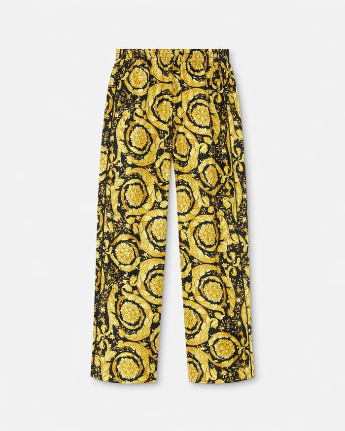 Versace Loungewear and Pajamas Women Barocco Print Silk Pyjama Bottoms Blackprint