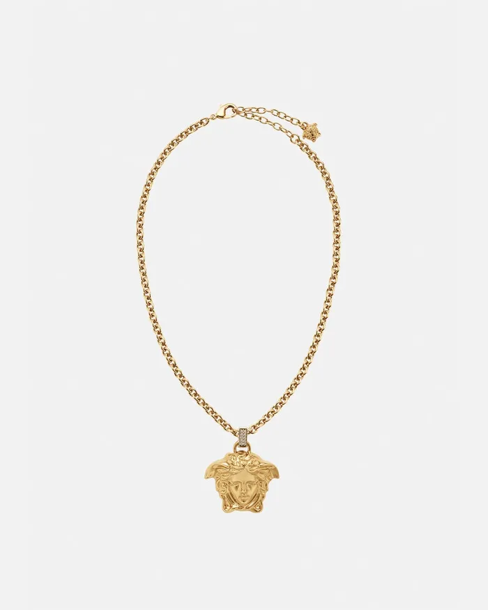 Versace Necklaces WomenMen Crystal La Medusa Necklace Gold