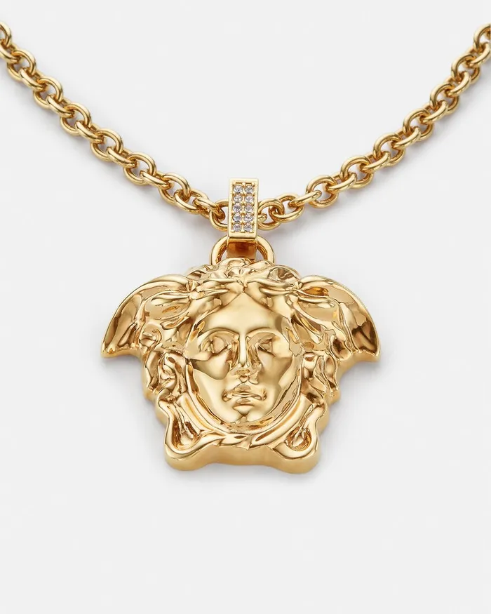 Versace Necklaces WomenMen Crystal La Medusa Necklace Gold