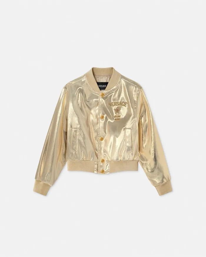 Versace Outerwear Kids Medusa Milano Bomber Jacket Gold