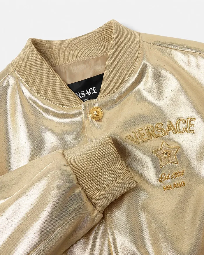 Versace Outerwear Kids Medusa Milano Bomber Jacket Gold