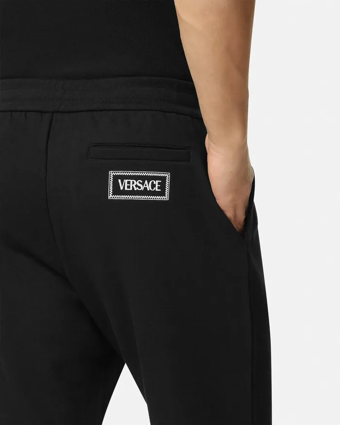 Versace Pants and Shorts Men Logo Sweatpants Black