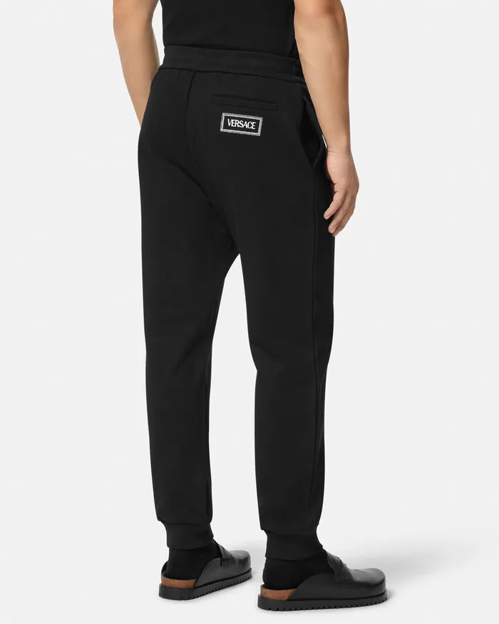 Versace Pants and Shorts Men Logo Sweatpants Black