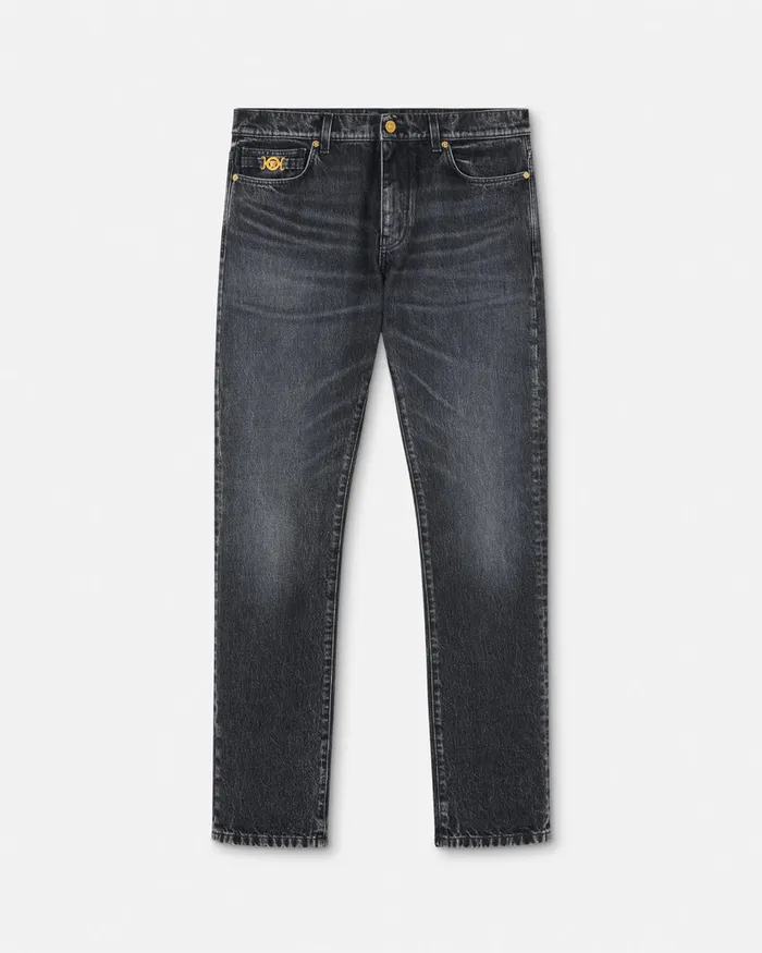 Versace Pants and Shorts Men RegularFit Jeans Black