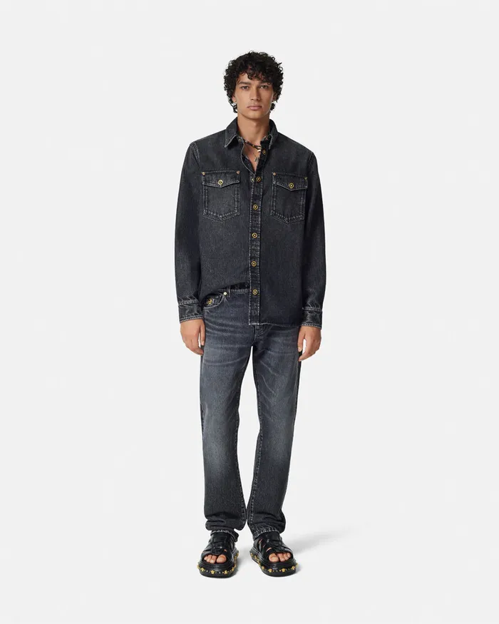 Versace Pants and Shorts Men RegularFit Jeans Black