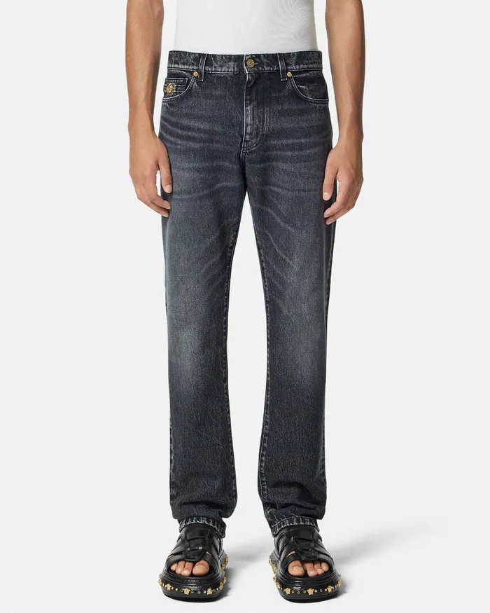 Versace Pants and Shorts Men RegularFit Jeans Black