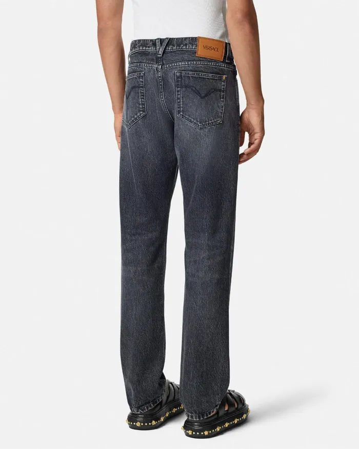 Versace Pants and Shorts Men RegularFit Jeans Black