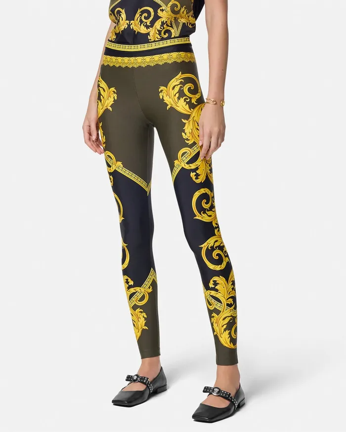 Versace Pants and Shorts Women La Coupe Des Dieux Leggings Black