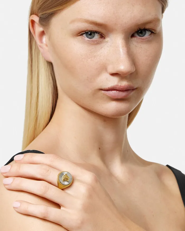 Versace Rings Women Medusa Biggie Ring Silvergold