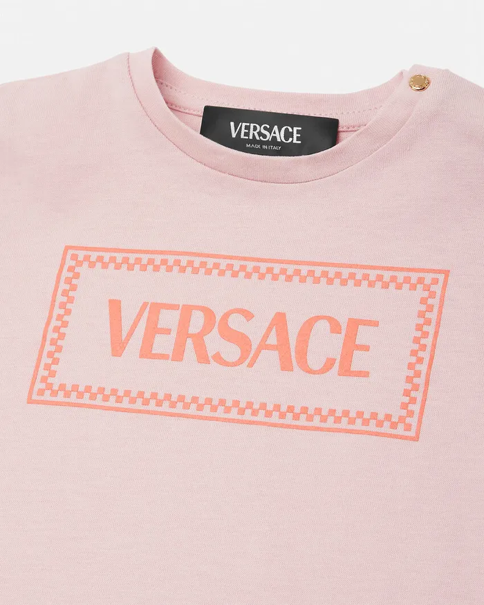 Versace Shirts and Tshirts Kids 90s Vintage Logo Baby TShirt Light Pink