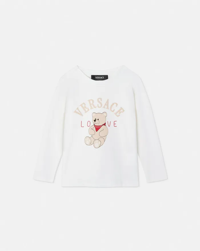 Versace Shirts and Tshirts Kids Love Teddy TShirt Whiteprint