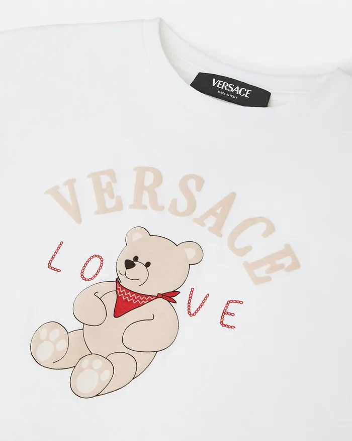 Versace Shirts and Tshirts Kids Love Teddy TShirt Whiteprint