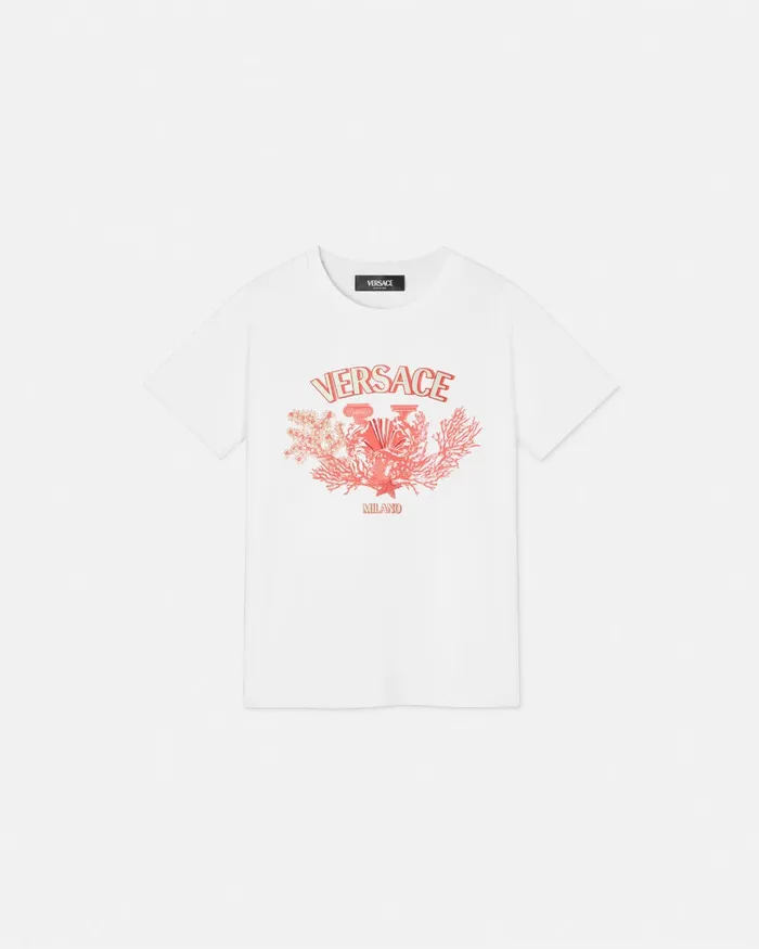 Versace Shirts and Tshirts Kids University Coral TShirt Light Pink