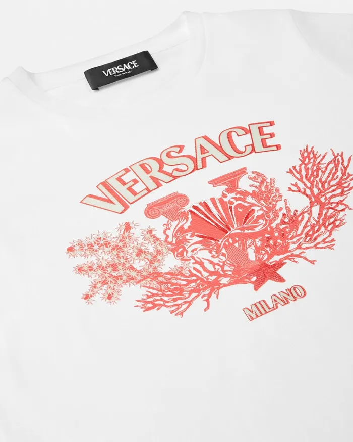 Versace Shirts and Tshirts Kids University Coral TShirt Light Pink