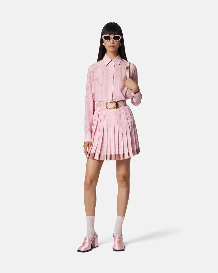 Versace Shirts and Tops Women Barocco Silk Shirt Pinkprint