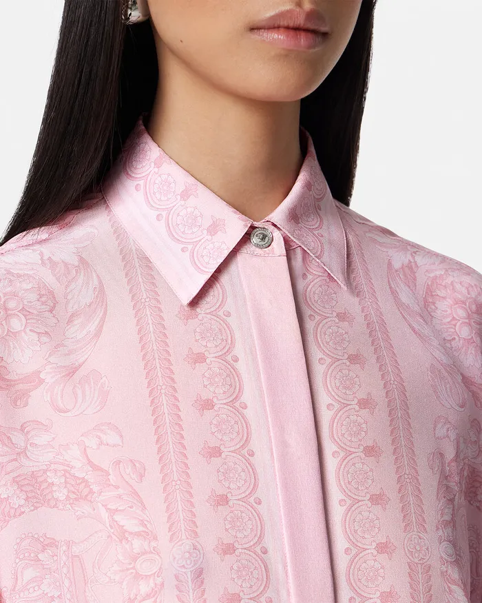 Versace Shirts and Tops Women Barocco Silk Shirt Pinkprint