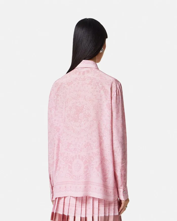 Versace Shirts and Tops Women Barocco Silk Shirt Pinkprint
