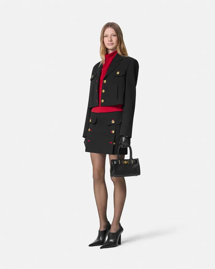 Versace Shirts and Tops Women Cady DrapedNeck Top Red
