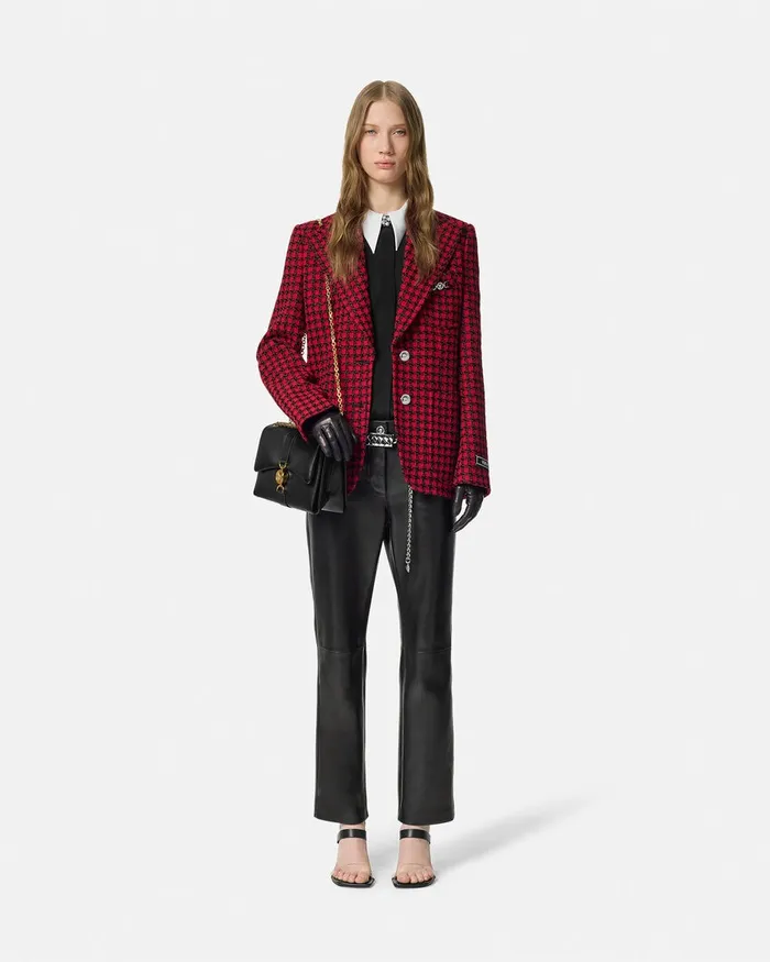 Versace Shirts and Tops Women ContrastCollar Silk Crpe Shirt Black