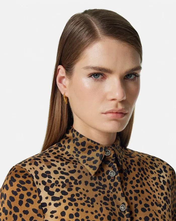 Versace Shirts and Tops Women Leopard Fitted Shirt Animalier