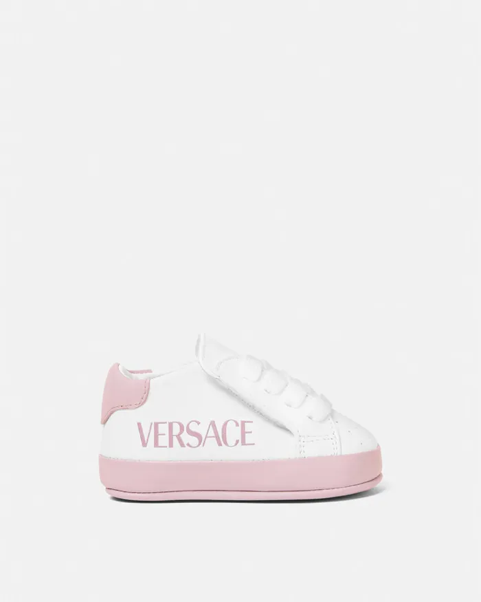 Versace Shoes and First Steps Kids Logo Baby Sneakers Pinkwhite